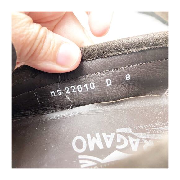 Salvatore Ferragamo Size 8 Brown Mens Suede Slip On Moc Toe Loafer Dress Shoes - Picture 9 of 11